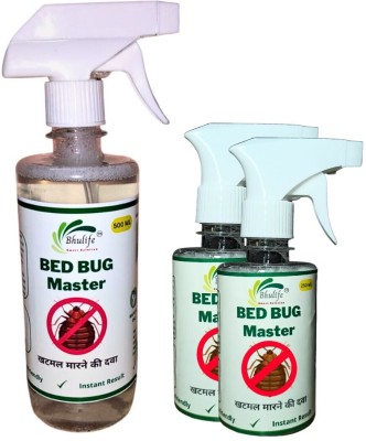 BhuLife Bedbug Spray Strong and Effective Control | Completely Safe for Kids(3 x 1 Units)