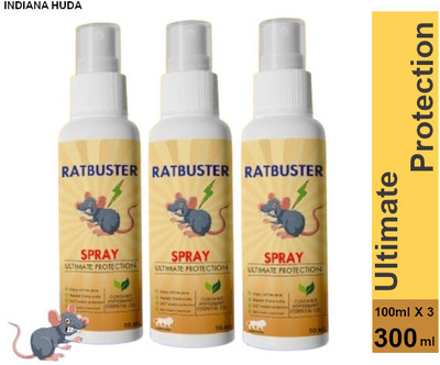 INDIANA HUDA Rat Buster Spray | 3-Pack | 100ml Each | Eco-Friendly Rodent Control for Home(3 x 100 ml)