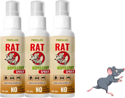 PHIZLLER Plant Based Rat Repellent Spray for Eliminating Rats(3 x 50 ml)
