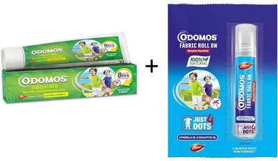 Odomos Natural Mosquito Repellent Cream 23g + Fabric Roll On 8ml(2 x 15 g)
