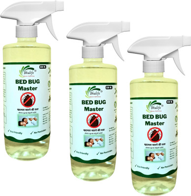 BhuLife Organic Bedbug Spray Strong and Effective | Completely Safe for Kids and Pets(3 x 500 ml)