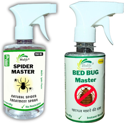 BhuLife Herbal Bed Bug Repellent Spray & Spider Repellent Spray Combo(2 x 250 ml)