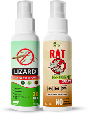 Mitex Lizard and Rat Repellent | Herbal Spray for Indoor Use(2 x 50 ml)