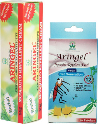 Aringel Mosquito Repellent Patch 1st Gen (Pack of 20 Pcs) ,Mosquito Repellent Cream(2 x 0 g)