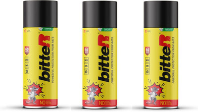 bitteR Powerful Protection from Rats, Spray - Camphor Fragrance(3 x 100 ml)