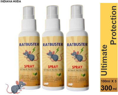 INDIANA HUDA Rat Buster Rat Repellent Spray | Pack of 3 | 100ml Each | Protects Home & Car(3 x 100 ml)