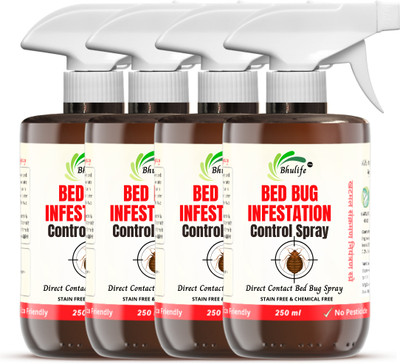 BhuLife Organic Bed Bug Infestation Control Spray | Khatmal Spray(4 x 250 ml)