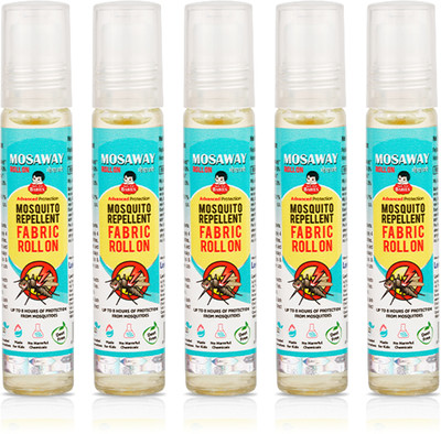 MOSAWAY Mosquito Repellent Fabric Roll On (Kids & Adults) Pack of 5(5 x 10 ml)