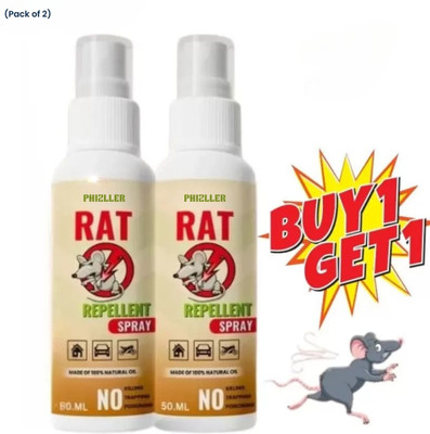 PHIZLLER Rat Repellent Spray Reliable, Non-Toxic Solution for Rodent Problems(2 x 50 ml)