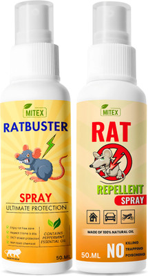 Mitex Rat Repellent & Rat Buster Spray Combo | Herbal Formula |(2 x 50 ml)