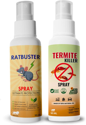 Mitex Rat Buster & Termite Spray Combo | Safe Herbal Formula(2 x 50 ml)