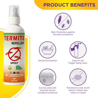 SCENTORA Termite Repellent Spray - Natural, Vegan & Eco-Friendly(100 ml)