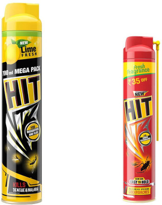 Hit Killer Spray(400ml) with Mosquito & Fly Killer Spray (700ml) Combo(2 x 550 ml)