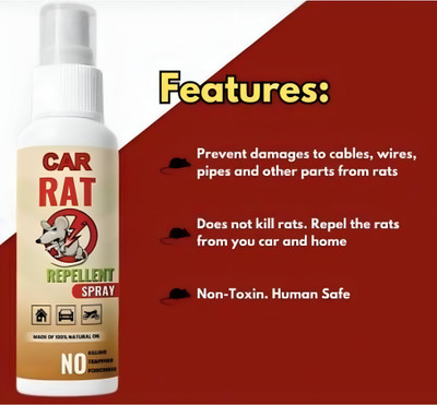 LootZoo Rat Repellent Spray for Car - Natural, Non-Toxic & Safe Protection(100 ml)