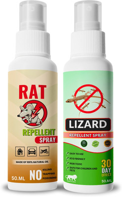 Mitex Rat Repellent & Lizard & Spray Combo | Herbal & Safe | Indoor Use(2 x 50 ml)