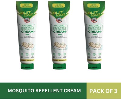 QUITMOZZ Naturals Non-Sticky Mosquito Repellent Cream Pack Of 3 I Child Safe(3 x 50 g)