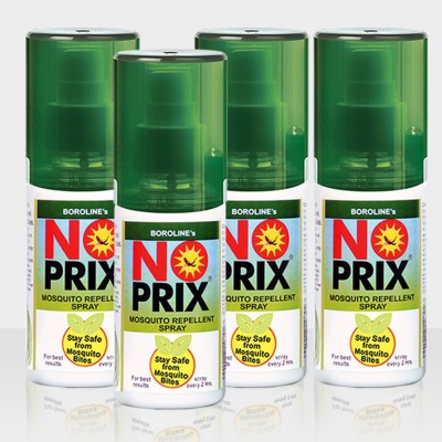 BOROLINE NOPRIX Personal Mosquito Repellent spray- combo pack of 4 x 100 ml spray packs(4 x 100 ml)