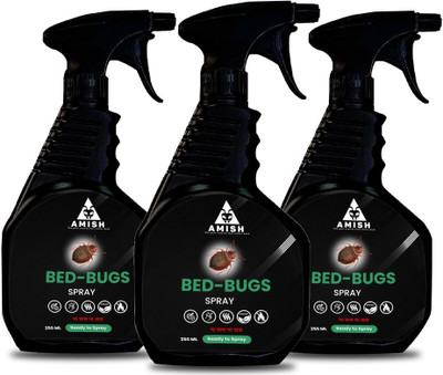 Amish Herbal Bed Bug Killer Spray Ready To Use Long Lasting Protection, Skin-Safe(3 x 250 ml)