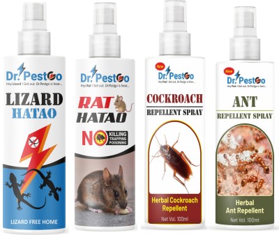 Dr.PestGo Pest Repellentt Control for Home | Ant, Cockroach, Rat, Lizard(4 x 100 ml)