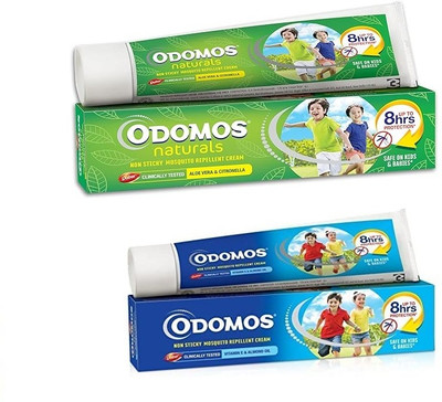 Dabur Odomos Non Sticky 100g+ Odomos Natural 100g insect Repellent cream(2 x 100 g)