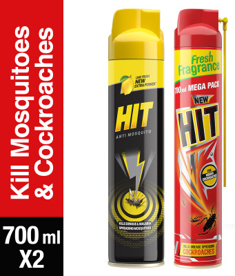 Hit Crawling Insect Killer Spray & Flying Insect Killer Spray - Lime Fragrance(2 x 700 ml)