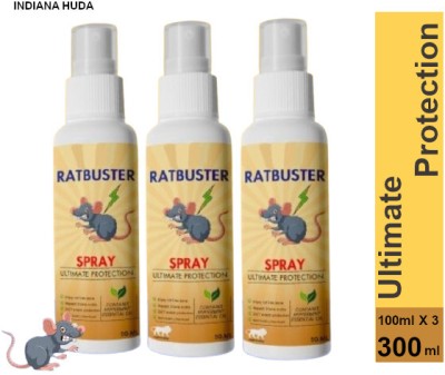 INDIANA HUDA Rat Buster Spray 3 x 100ml | Natural & Effective Rat Repellent for Cars & Home(3 x 100 ml)