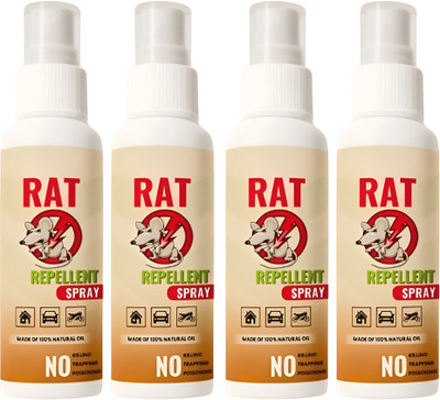 LootZoo Rat Repellent Spray for Car - Natural Solution for Rodent Prevention(4 x 100 ml)