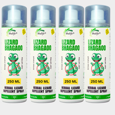 BhuLife Organic Lizard Repellent Aerosol Spray | Chhipkali Spray(4 x 250 ml)
