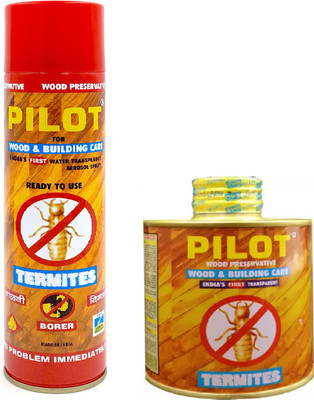 Pilot Termite Killer Wood Preservative 500 ml Spray + 250 ml Refill + 3 Masking Tapes(2 x 375 ml)