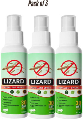 PHIZLLER Lizard Repellent Spray for Night Use | Safe for Office & Home(3 x 50 ml)