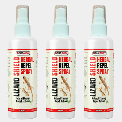 BUGAWAY Herbal Lizard Shield | Organic Lizard Repellent Spray For Home(3 x 100 ml)