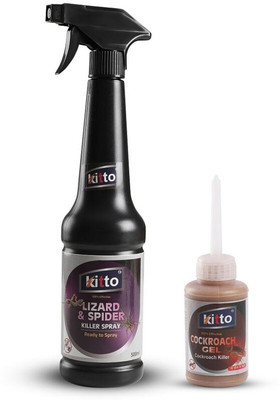 kitto Lizard Spider Repellent Spray with Cockroach gel Gauranteed Effect(2 x 265 ml)