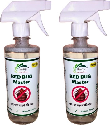 BhuLife Bedbug Spray Strong and Effective | Completely Safe for Kids and Pets | No Stain(2 x 500 ml)