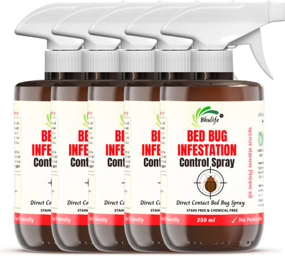 BhuLife Organic Bed Bug Infestation Control Spray | Khatmal Spray(5 x 250 ml)