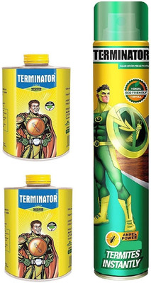 Terminator Termite Killer Wood Protector 2 x 250ml Refill + 320ml Spray + Masking Tape 3 pc(3 x 273.33 ml)