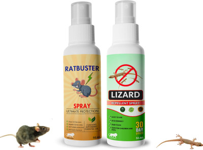 Mitex Rat Buster & Lizard Spray Combo | Herbal Repellent | Safe & Effective(2 x 50 ml)
