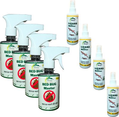 BhuLife Bedbug Spray Strong 250ML and Safe Lizard Spray Natural Oil Based 100ML(8 x 175 ml)