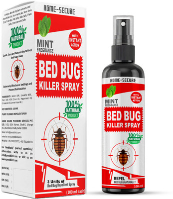 Home-Secure Bed Bug Killer Spray-Natural Bed Bug Repellent, Instant Action, Chemical Free(3 x 100 ml)