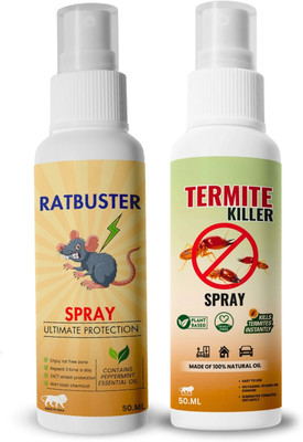 Mitex Rat Buster & Termite Spray Combo | Safe Herbal Formula(2 x 50 ml)