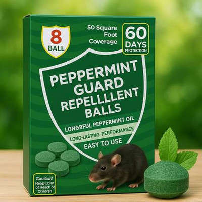 KHODIYAR ENTERPRISE Natural Rat Repellent Balls, Peppermint Guard Repellent Balls(8 Units)