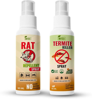 Mitex Termite & Rat Repellent Spray Combo | Safe Herbal Formula | 2 x 100ml(2 x 50 ml)