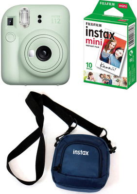 FUJIFILM Instax mini 12 Mint Green Instant camera + 10x1 Film+Instax Blue pouch Instant Camera(Green)