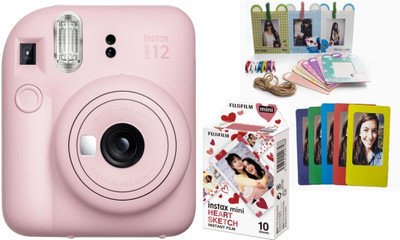 Fujifilm Instax Instax Mini 12 with (10 Film Shots Heart Sketch) Instant Camera(Pink)