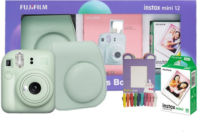 FUJIFILM Instax Mini 12 Moments Box (20 Shot, Carry Case & Bunting) Instant Camera(Green)