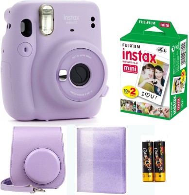 FUJIFILM instax mini 11 Instax Mini 11 lilac purple with twin pack film , pouch and album Instant Camera(Purple)