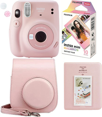 FUJIFILM instax mini 11 Instax Mini 11 Blush Pink Instant Camera with macron film, pouch and album Instant Camera(Pink)