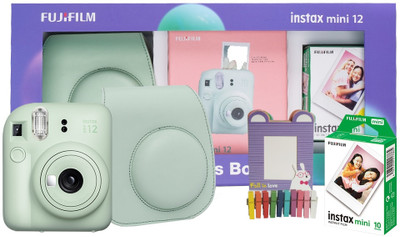 FUJIFILM Instax Mini 12 Treasure Box (10 Shot, Carry Case & Bunting) Instant Camera(Green)