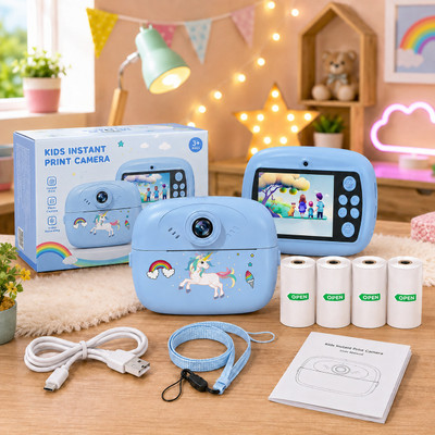 Zuigo DIY instant photo printer cemera Instant Photo Printer Camera for Kids, Boys & Girls BLUE colour - Instant Camera(Blue)