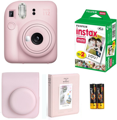 FUJIFILM Instax mini 12 Blossom Pink Instant Camera with 10x2 Film + pouch and 64 sheet album Instant Camera(Pink)
