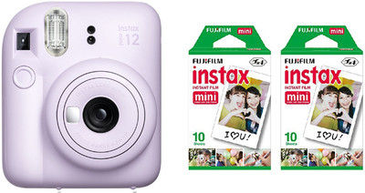 FUJIFILM Instax mini 12 Lilac Purple Instant Film Camera with 10X2 Pack of Instant Film Instant Camera(Purple)